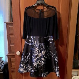 Navy and floral dress petite
